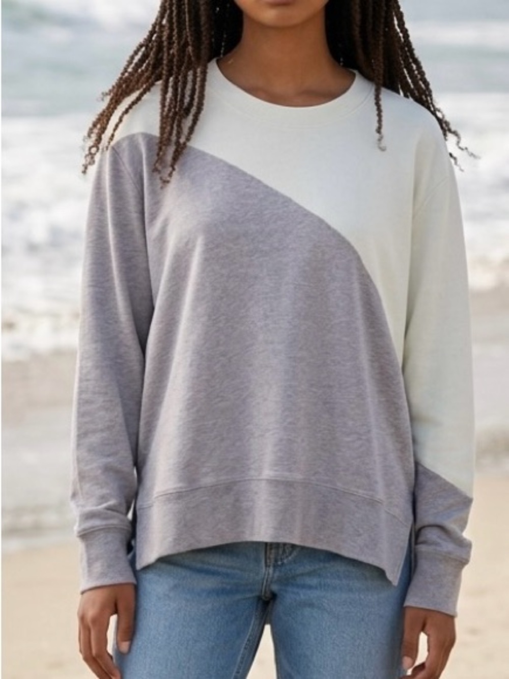 Summersalt NWT Cozy Oversized Colorblock Softest French Terry Crew Sweatshirt 2X